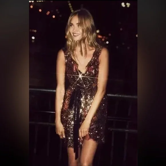 green emerald velvet dress Free People - Love Bird Printed Mini Dress